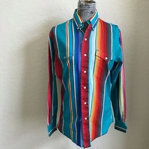 Mens wrangler western / serape button up